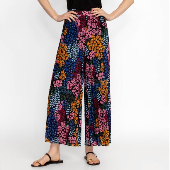 Johnny Was Astrid Pleated Multi-Color Floral Print Pants Size X-Large $318 - Picture 1 of 5